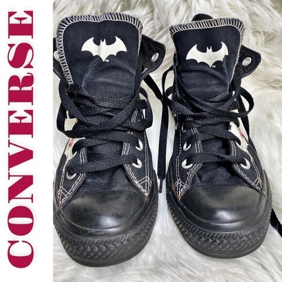 CONVERSE VINTAGE Y2K BATMAN CHUCK TAYLOR HIGH TOP SNEAKERS DC COMICS, Men’s 5 - Picture 2 of 12